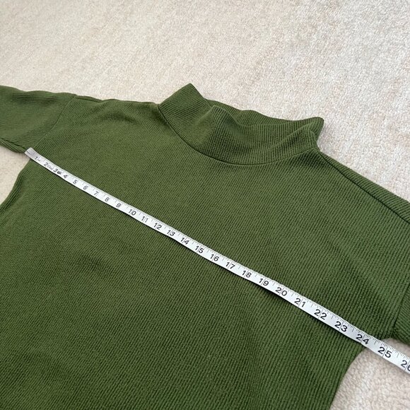 By Anthropologie Green Ribbed Knit Top M - Picture 6 of 11